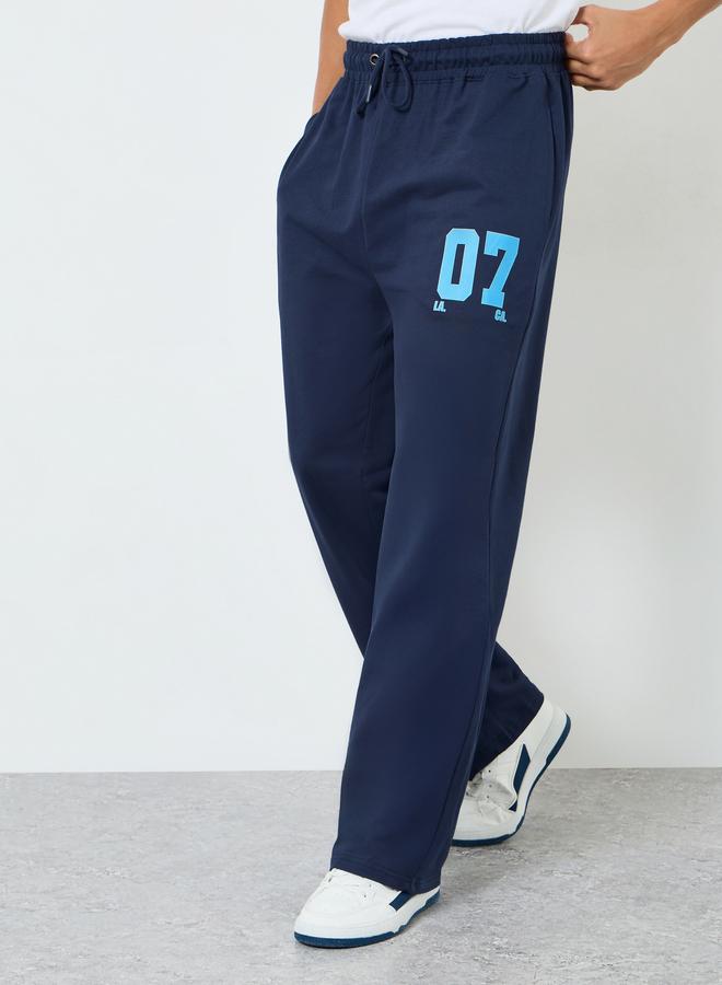 ستايلي بنطلون رياضي رجالي أزرق داكن فضفاض من تيري - Image 1